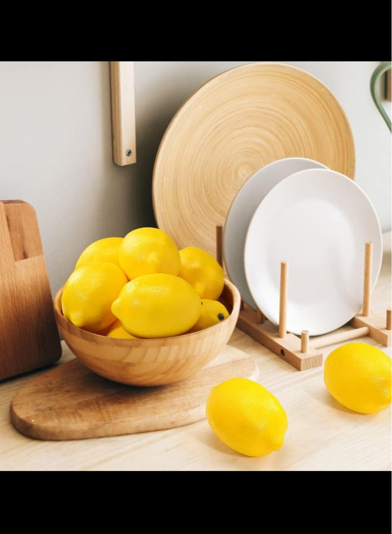 Generic 4Pcs Artificial Lemons,Fake Fruits，9.4 x 6.4cm Big Size,Vivid Faux Lemon Plastic Fake Yellow Lemons for Decoration Fake Fruit Bowl, Home Kitchen Table Cabinet Party Decor Photography Prop  - Image 5