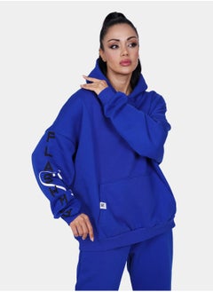 Flashmob Relaxed Fit Cotton Fleece Hoodie & Sweatpant Set - Blue  - Image 5