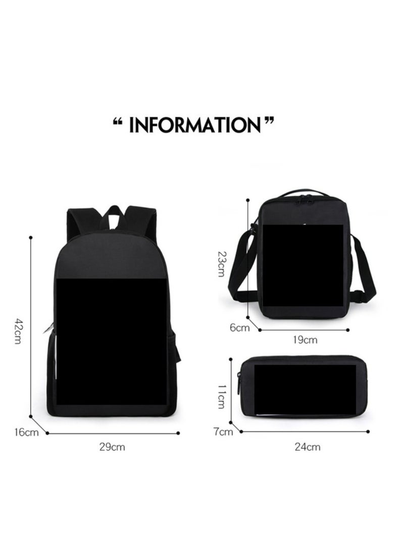 Generic - Spider Man backpack three piece set, student cartoon backpack, boys backpack, Superman Spider Man Batman - Image 1