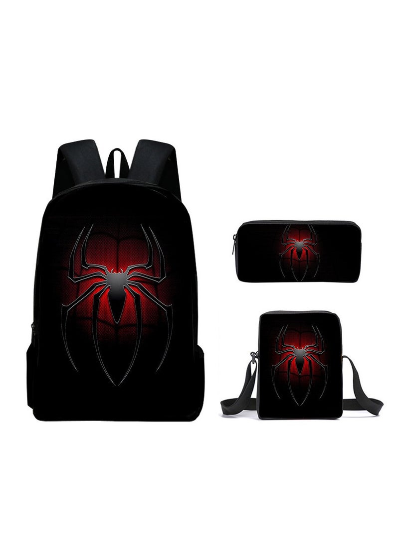 Generic - Spider Man backpack three piece set, student cartoon backpack, boys backpack, Superman Spider Man Batman - Image 1