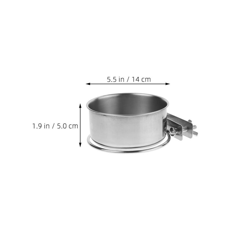Wall Mounted Elevated Dog Bowls Stainless Steel Hanging Pet Food Water Feeder 14cm - Image 3
