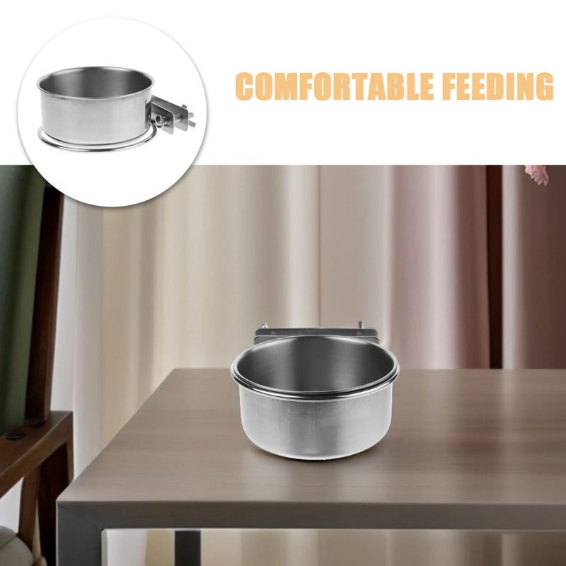 Wall Mounted Elevated Dog Bowls Stainless Steel Hanging Pet Food Water Feeder 14cm - Image 4