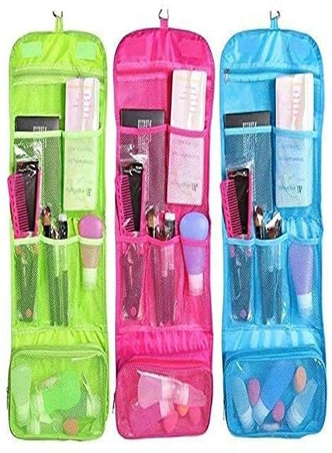 Raiyaraj Toiletry Bag - Organize Into 5 Pocket Foldable Polyester Wall Hanging Storage Bag Closet Organizer Pouch with Hangers Holder (Note : Color Will Be Send As Per Availability) - Image 3