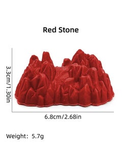 Dinosaur Themed Scene Decoration Simulation Plant Tree Wooden Head Fire Mountain Rock Fence Dinosaur Egg Sand Plate Model Access-Color:Red Stone