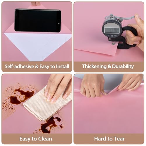 TANONE Pink Countertops Contact Paper Glitter Thickened Peel and Stick Wallpaper Waterproof Self Adhesive Removable Vinyl Film Wall Paper for Kitchen Cabinets Furniture DIY（15.7" X 78.7"） - Image 2