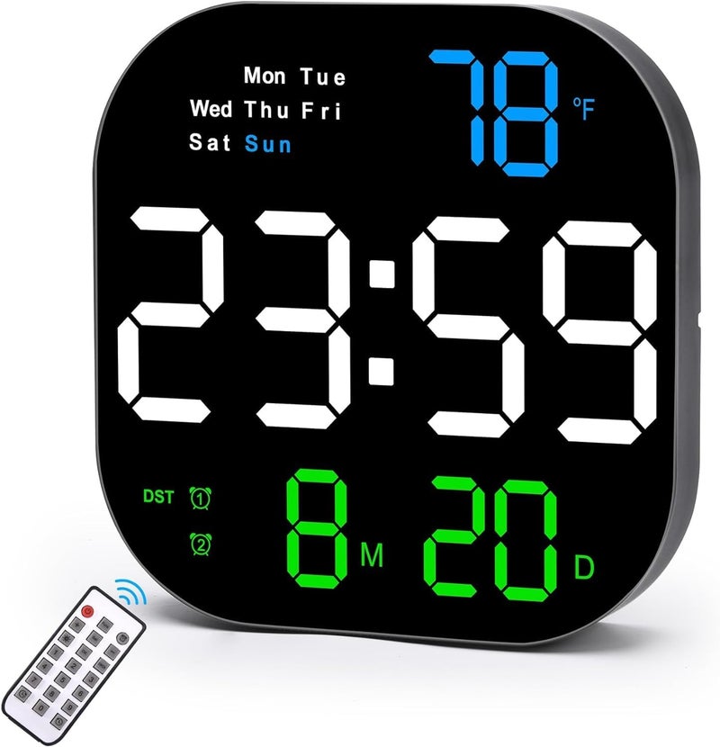 JRS TRADERS Square Digital Wall Clock Mix Color