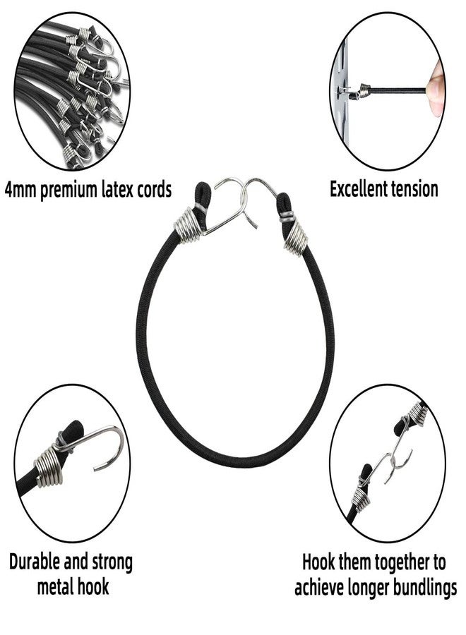 yuntop 15 Pack Heavy Duty Bungee Cords with Hooks 11 Inch Mini Rubber Bungee Cord Elastic Bungee Straps for Outdoor Camping Small Stretchy Cord for Luggage Roof Racks Tents Tarps Bikes Car Rvs (Black) - Image 5
