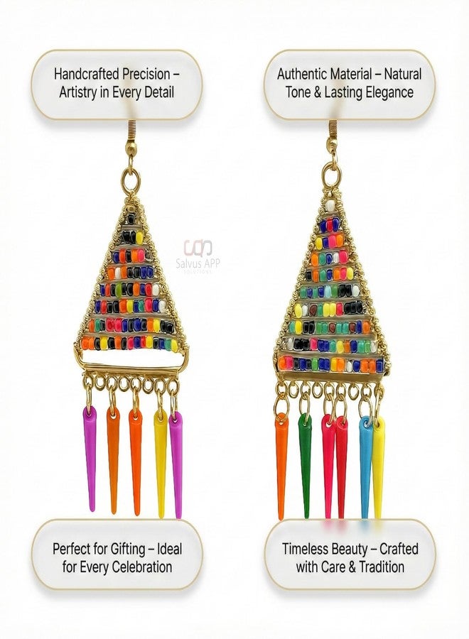 Salvus APP SOLUTIONS Stylish Earrings for Girls - Elevate Your Fashion with Elegance (Multicolor_2x3 Inch) - Image 5