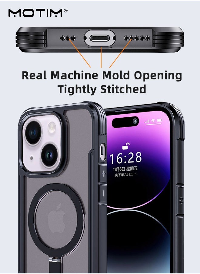 Motim - iPhone 15 Plus Magsafe Case, N52 Magnetic Back Cover with Kickstand Clear Matte Back Magnetic Drop Protection Phone Case, Shockproof Anti-Scratch - Image 1
