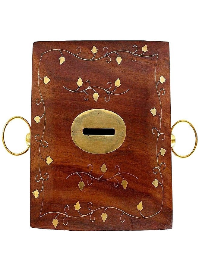MITRIA TRADERS Money Bank - Big Size Master Size Large Piggy Bank Wooden 10X6 Inch For Kids And Adults (Brown), Antique - Image 2