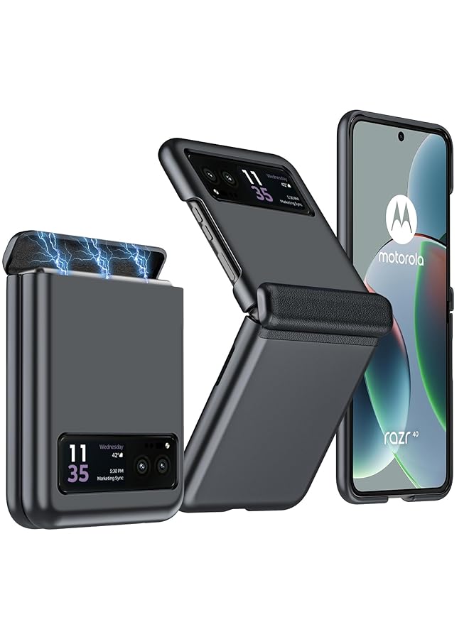 Excefore Case For Motorola Moto Razr 2023 Ultra Thin Matte Pc Shockproof Phone Cover Smartphone Case Full Body Cover And Magnetic Hinge Protectio Case For Moto Razr 2023 Moto Razr40 Black