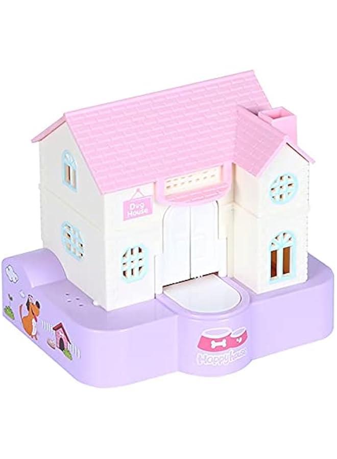 Doghouse Money Bank, Funny Electric Automatic Stealing Coin Bank gy Bank Toy Doggy Saving Box for Kids with Sound and Light Effects (Pink 1) - Image 1