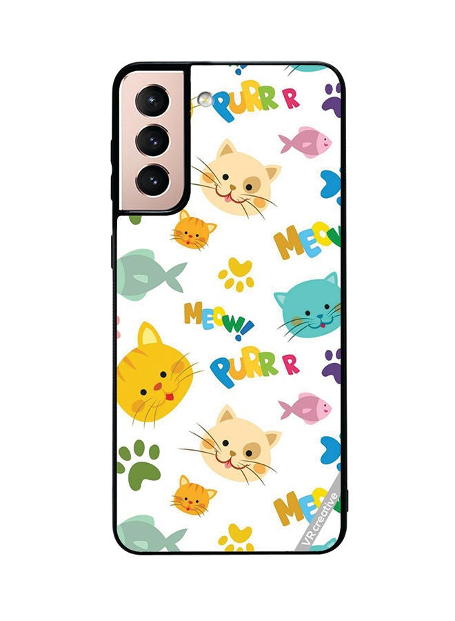 VR CREATIVE Protective Case Cover For Samsung Galaxy S21 5G Meow Design Multicolour - Image 1