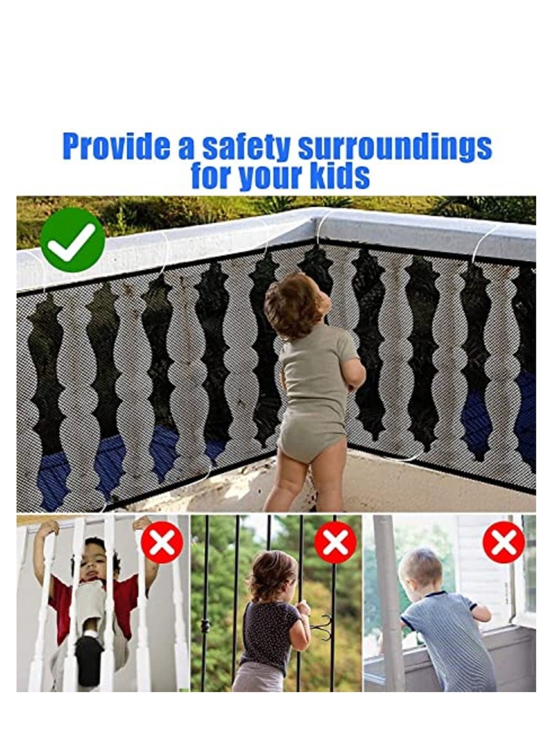 Kiddale Pack of 3 Black 3m by 1.1m Baby Safety Net|  Baby Proofing | Stairs Net |  Balcony Rails Net|  Child Safety Net|  Kids Safety product  - Image 3