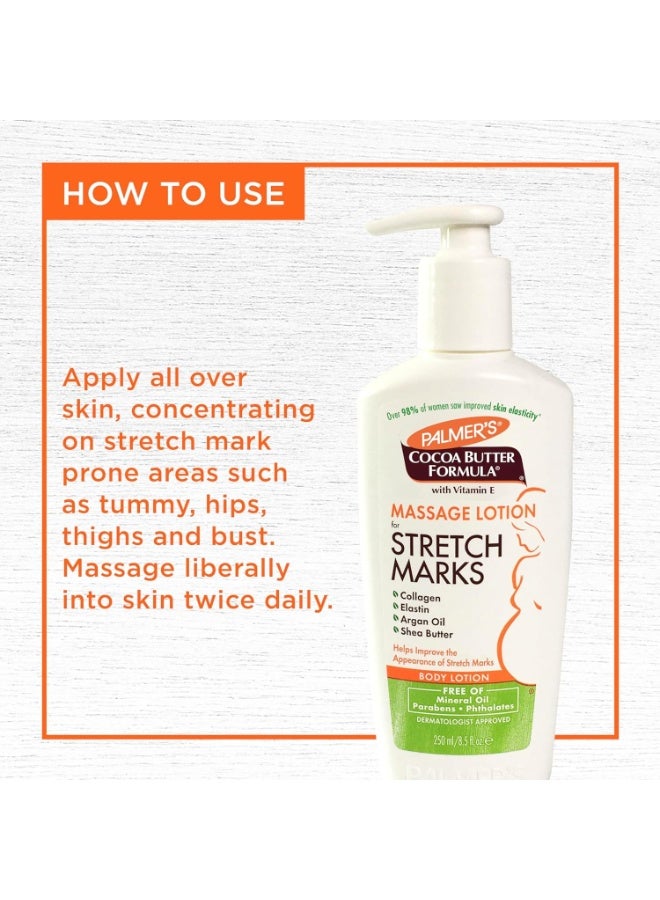 PALMER'S Cocoa Butter Formula with Vitamin E Massage Lotion for Stretch Marks, 8.5 fl oz (250 ml) - Image 4