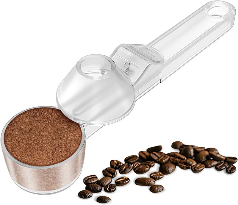 Lov Sprout Coffee Scoop & Funnel for Reusable K Cup Refillable Coffee Pods, Coffee Measuring Spoon 2 Tablespoon Capacity, Scoop with Funnel for Ground Coffee, Protein Powder, Tea (Clear, 1 Pack) - Image 1