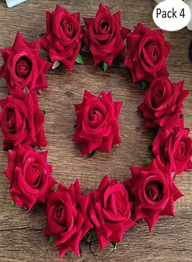 BRIKSHI Rose Flower Hair Clip For Hair Styling Hair Clips For Women Girls Elegant Clips Fashion Hair Accessories Hairpins PACK OF 4 - Image 3