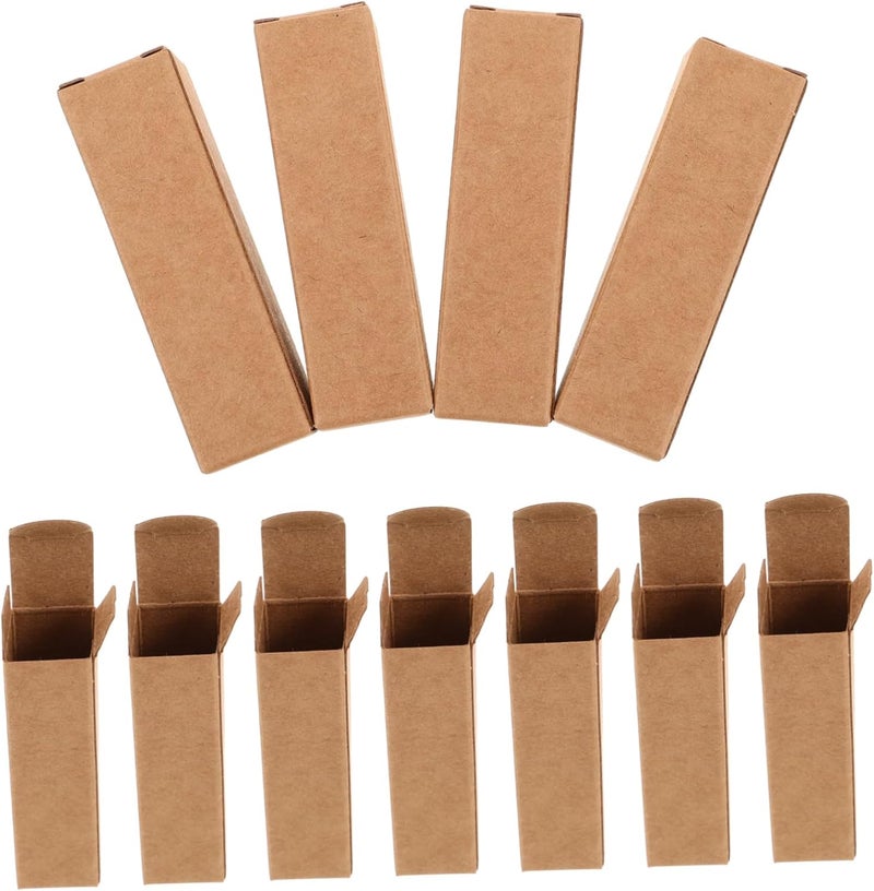Khaki DIY Lipstick Packaging Box 50 Pcs Reusable Paper Cases For Lip Balm Storage - Image 1