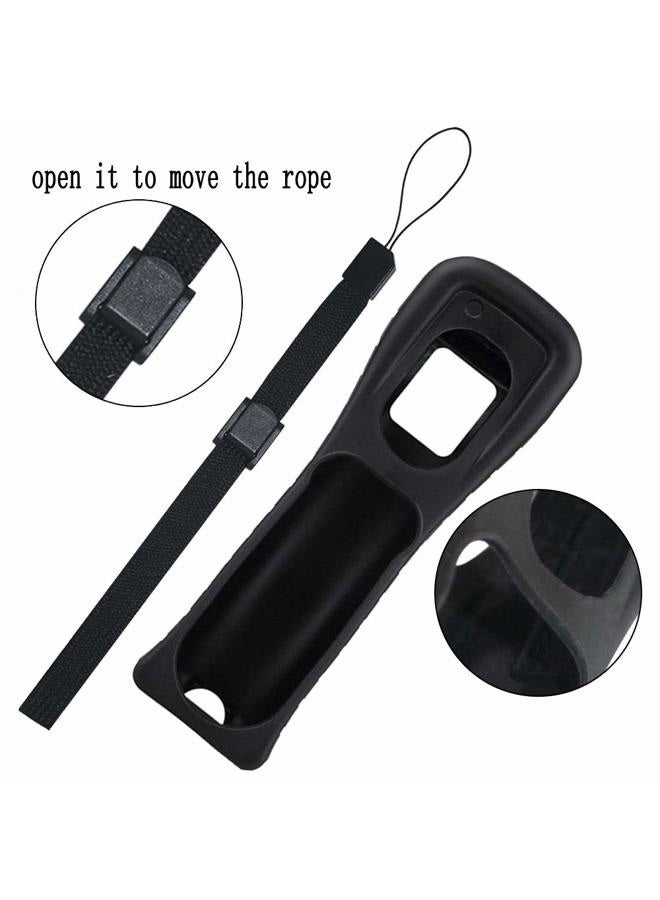 Lactivx 2X Wii Silicone Case Cover with Wrist Strap for Wii Remote Controller (Black) - Image 2