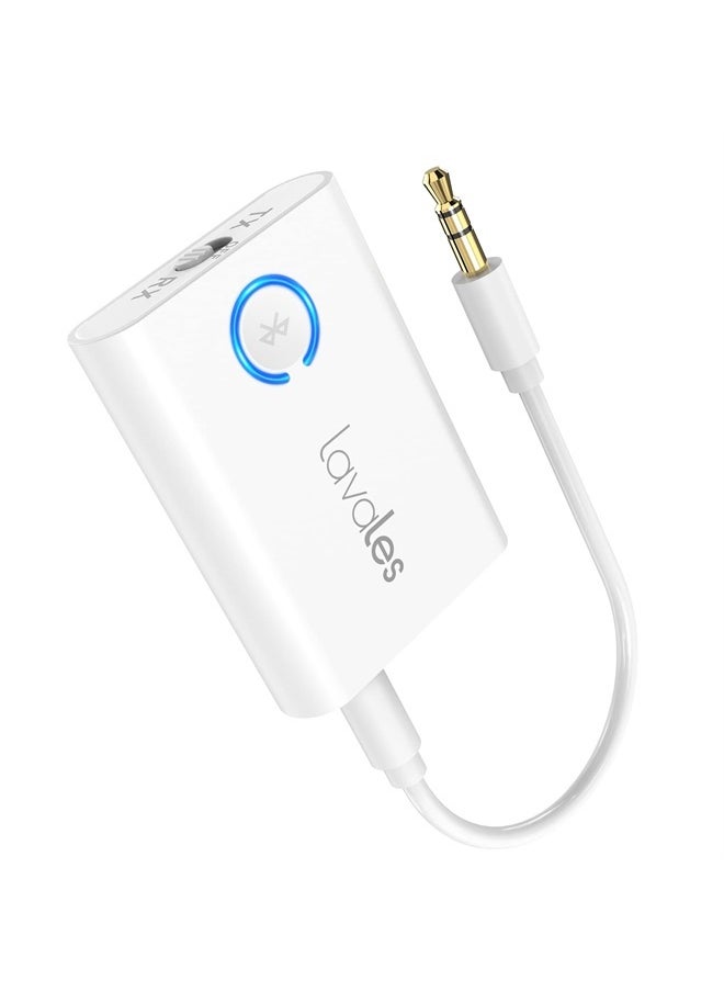 Lavales - Bluetooth 5.3 Adapter for Airplane to 2 Wireless Headphones, 3.5mm Jack in-Flight Bluetooth Transmitter Receiver for TV, Dual Link AptX Adaptive/Low Latency/HD Audio for Home Stereo/PC/Gym - Image 1
