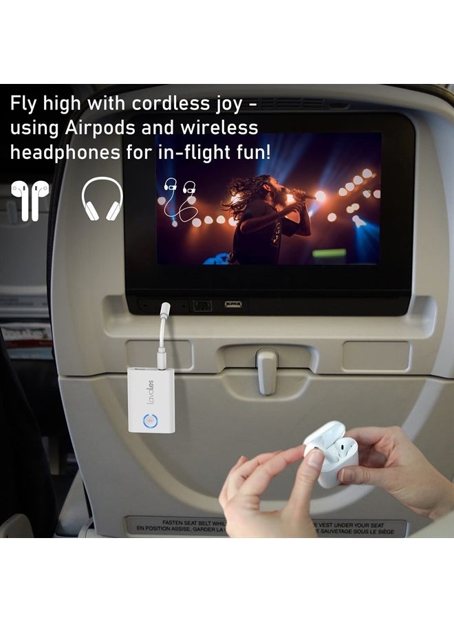 Lavales - Bluetooth 5.3 Adapter for Airplane to 2 Wireless Headphones, 3.5mm Jack in-Flight Bluetooth Transmitter Receiver for TV, Dual Link AptX Adaptive/Low Latency/HD Audio for Home Stereo/PC/Gym - Image 1
