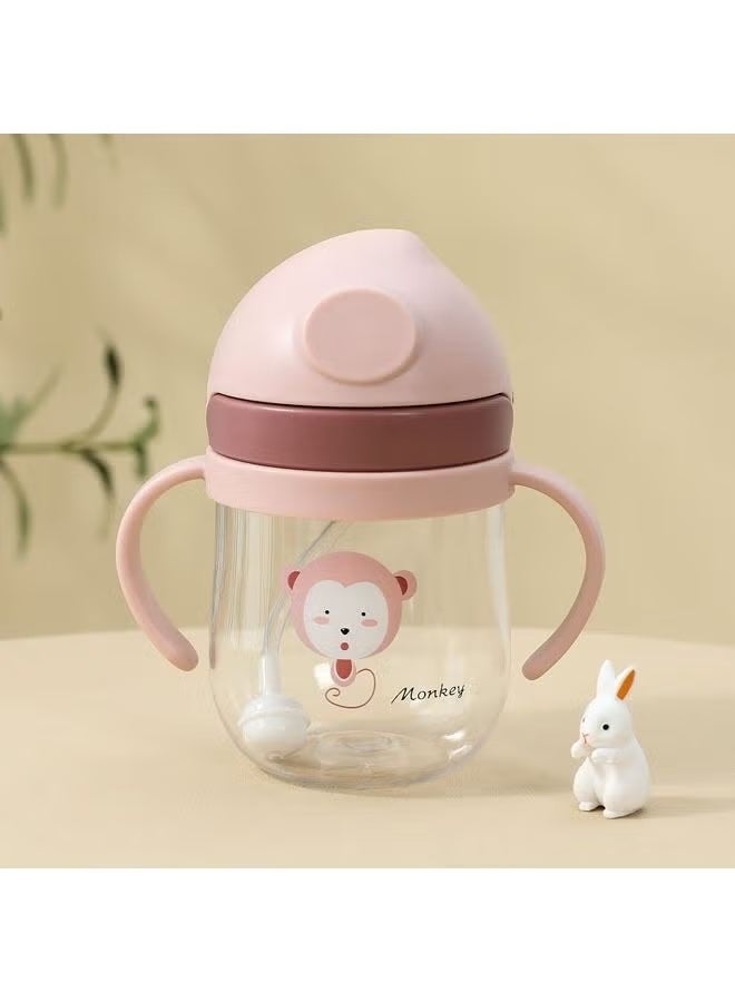 ULHYC Baby drinking cup with handle, leak-proof and choking straw cup, baby water cup, children's drinking cup, 6-12-18 months and above, PPSU material【pink】 - Image 4