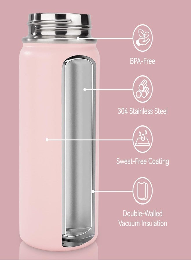 Fijinhom 12 oz Kids Water Bottle, Toddler Water Bottle with Straw, Boys&Girls Bottle for School, 304 Stainless Steel Vacuum Insulated Bottle for Kids, BPA-Free, Leak-Proof, Pink - Image 2