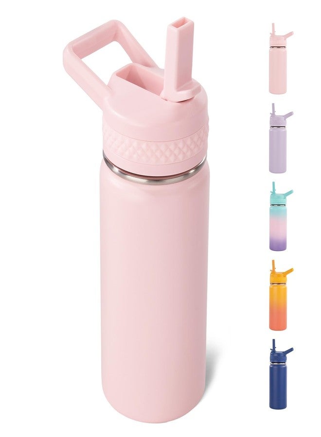 Fijinhom 12 oz Kids Water Bottle, Toddler Water Bottle with Straw, Boys&Girls Bottle for School, 304 Stainless Steel Vacuum Insulated Bottle for Kids, BPA-Free, Leak-Proof, Pink - Image 1