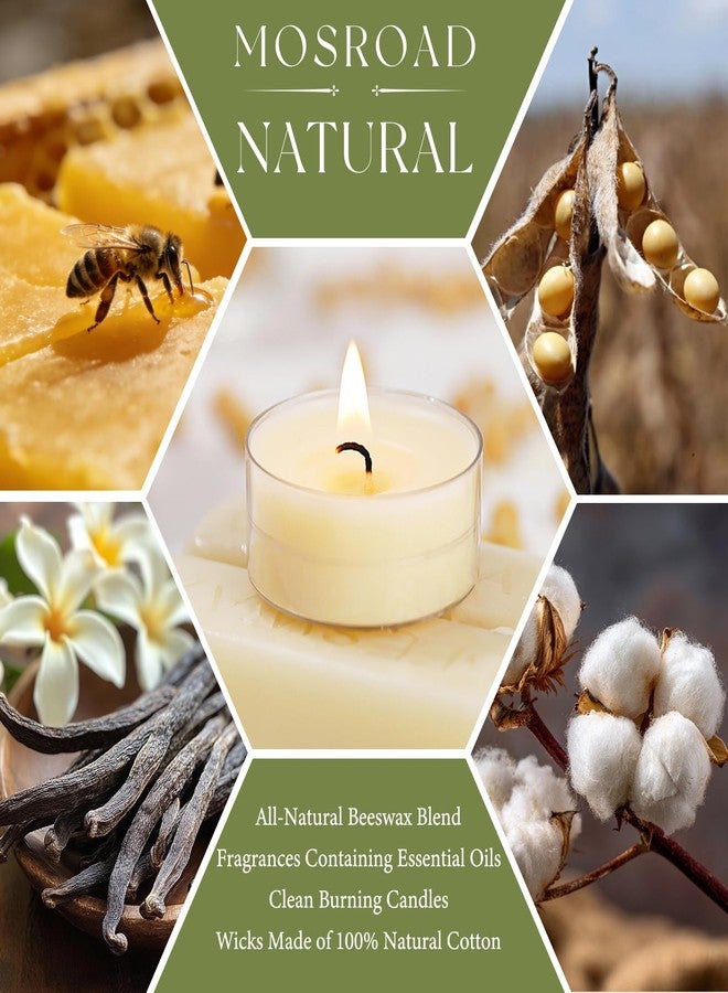 MOSROAD Vanilla Scented Beeswax Blend Tealight Candles – 16 Pack, 4-Hour Burn, Natural Soy & Beeswax Tea Lights, Non-Toxic Small Scented Tea Candles for Home, Aromatherapy & Ambiance - Image 4