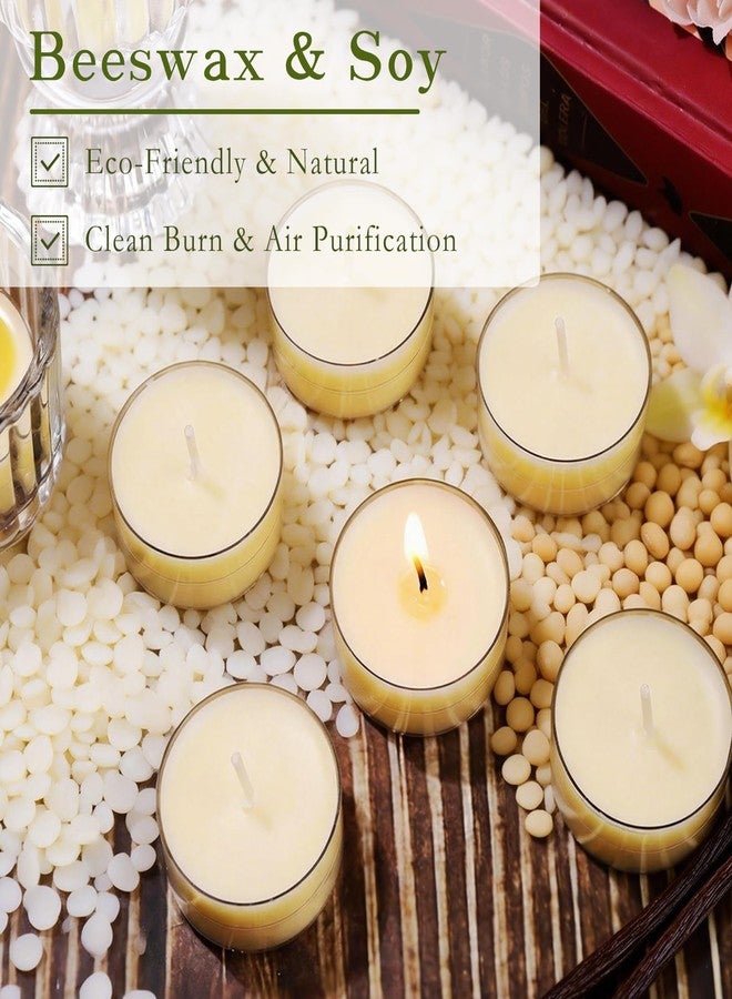 MOSROAD Vanilla Scented Beeswax Blend Tealight Candles – 16 Pack, 4-Hour Burn, Natural Soy & Beeswax Tea Lights, Non-Toxic Small Scented Tea Candles for Home, Aromatherapy & Ambiance - Image 2