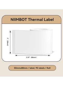 NIIMBOT B21/B1/B3S Label Tape Waterproof Thermal Label Paper for Barcode Printing 50*80mm, White  - Image 2