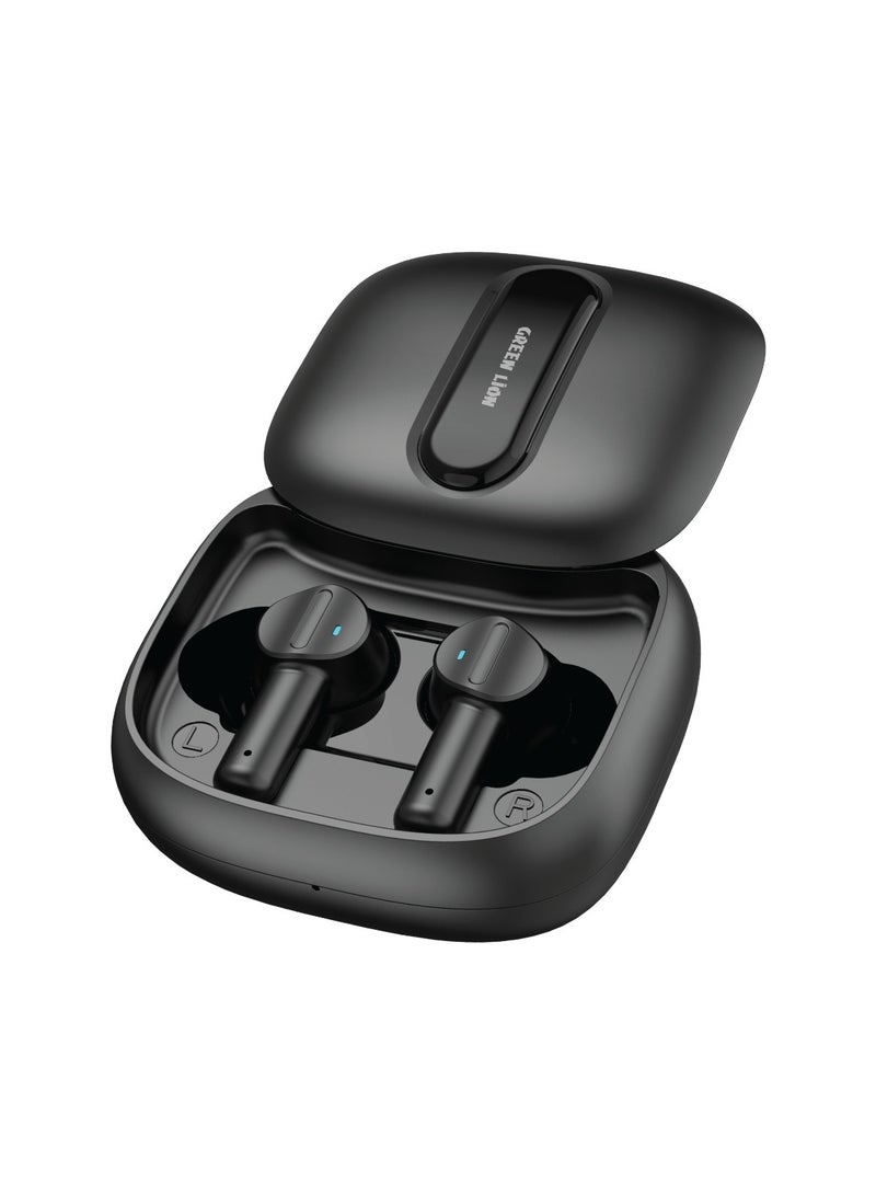 GREEN LION Harmonic True Wireless Earbuds / Long Range Transmission Distance / ENC Noise Reduction / V5.3 Bluetooth / Multi-Function Touch / Low Latency Mode / Considerable Playing Time - Black - Image 1
