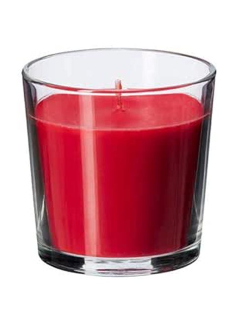 Perfumed Candles In Glass Cup  The Smell Of Berries  Red Color