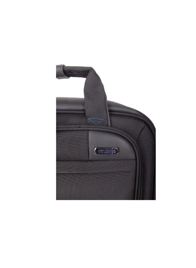 AMERICAN TOURISTER Merit Laptop Briefcase S, 100% Polyester, Black|Removable Laptop Sleeve|15.6" Laptop Compartment|Water Resistant Material|Smart Sleeve - 1 Year International Warranty