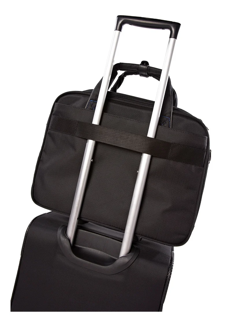 American Tourister  Merit Laptop Briefcase S, 100% Polyester, Black|Removable Laptop Sleeve|15.6" Laptop Compartment|Water Resistant Material|Smart Sleeve - 1 Year International Warranty  | Best Price UAE
