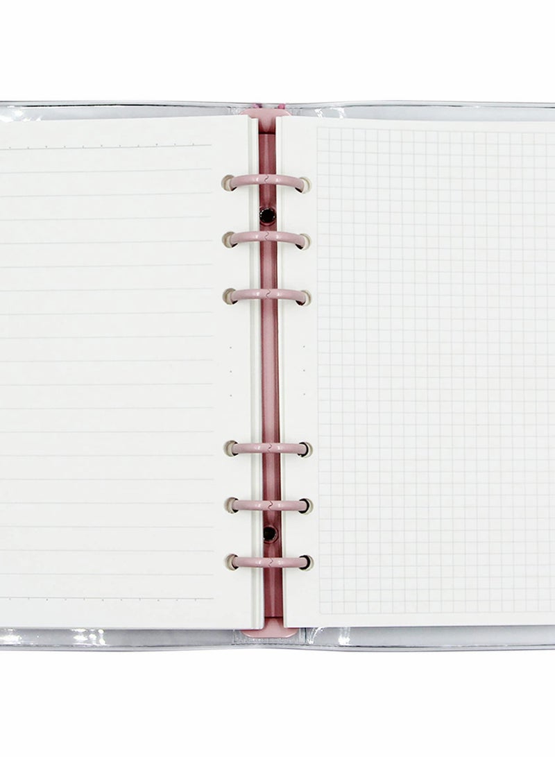 A6 Binder Cover Notebook, Soft PVC Cute Cartoon Refillable 6 Ring Loose Leaf Round Personal Journal with Insert Paper, Pocket, Snap Button Closure - Image 5