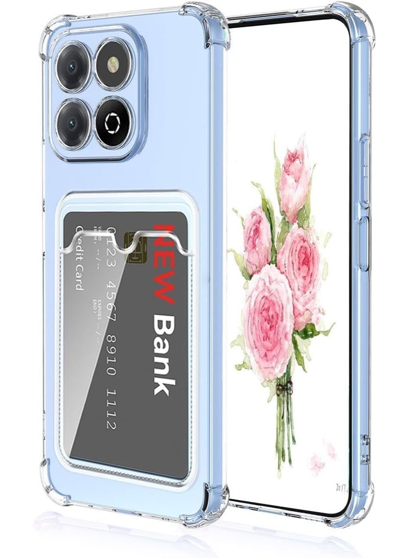Shockproof Transparent Case with Card Wallet Compatible with Huawei Honor X7C - Image 1