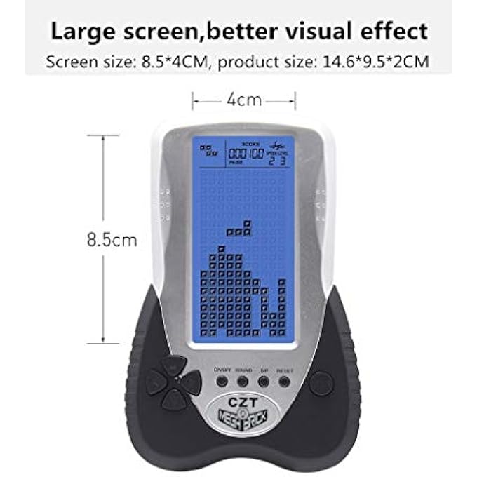 NEW UPGRADED VERSION BLUE BACKLIGHT SCREEN BRICK GAME CONSOLE SUPPORT PLUG HEADPHONE BUILT-IN 23 GAMES CLASSIC NOSTALGIC PUZZLE CHILDREN GIFT TOY AJUSTABLE BLUE BACKLIGHT LITHIUM BATTERY - Image 3