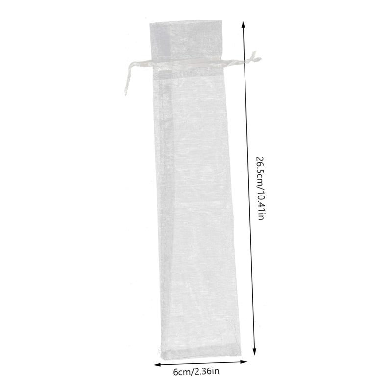 Silver Organza Mesh Drawstring Bags 20pcs Jewelry Gift Wrapping Storage Pouches - Image 3