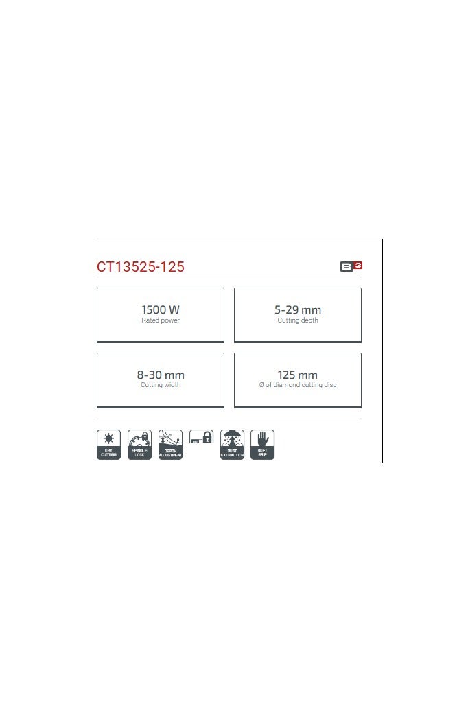 كراون صاروخ حفر حائط كراون 5 بوصه 1500 وات CROWN CT13525 - Image 3