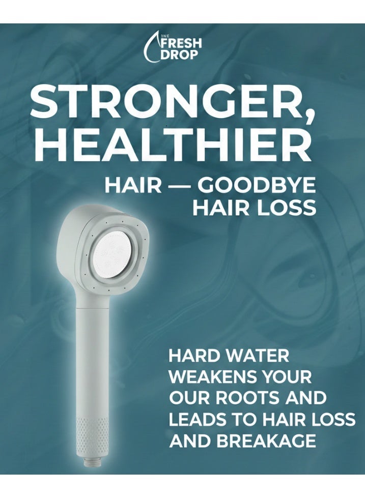 The Fresh Drop رأس دش وفلتر دش فاخر ومعتمد بشهادة الآيزو (ISO) للعناية بالشعر والبشرة من "ذا فريش دروب" | فلترة متطورة وعالية الكفاءة لإزالة الكلور والصدأ والملوثات والشوائب والترسبات الضارة لتوفير مياه نقية لبشرة ناعمة وشعر صحي - Image 1