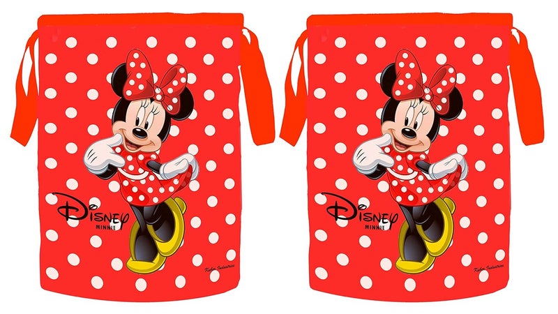 Kuber Industries Disney Print 2 Pieces Waterproof Canvas Laundry Bag, Toy Storage, Laundry Basket Organizer 45 L (Red)- CTKTC045420 - Image 1