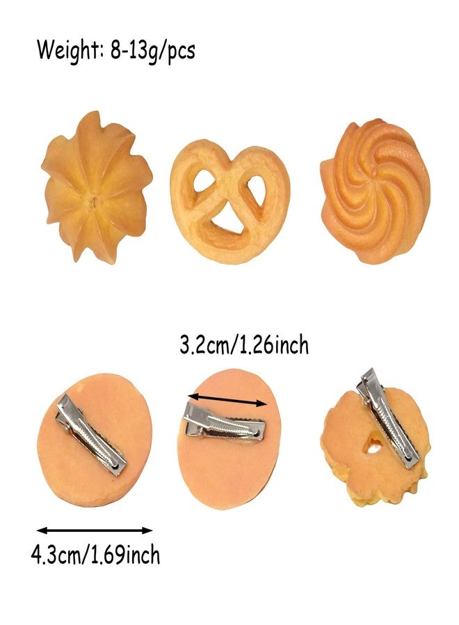 Honbay 6 Pack Novelty Realistic Food Hair Clips, Weird & Funny Simulated Biscuit Hair Clips - Cute & Creative, Perfect Accessories for Halloween & Christmas - Image 2