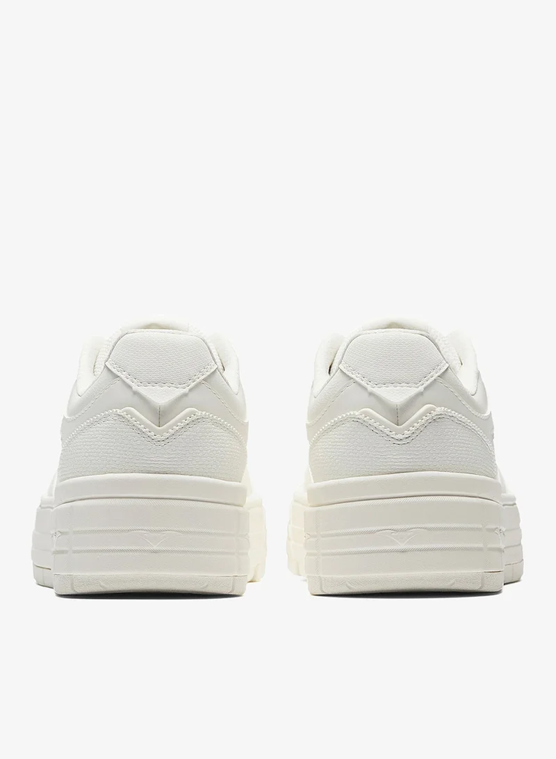 Anta beige Women’s Platform Court Sneakers – Retro Casual White Trainers for Women | Best Price UAE
