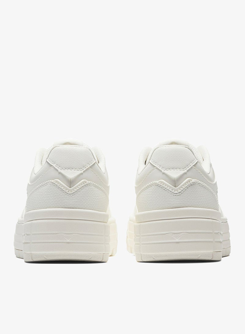 ANTA Women’s Platform Court Sneakers – Retro Casual White Trainers - Image 4