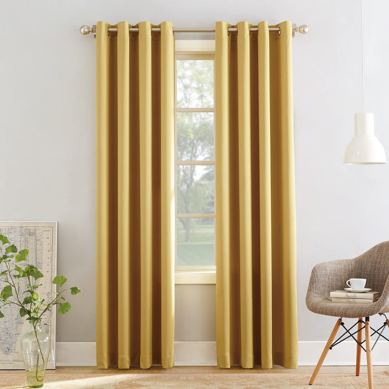 Sun Zero Barrow Energy Efficient Grommet Curtain Panel Pair