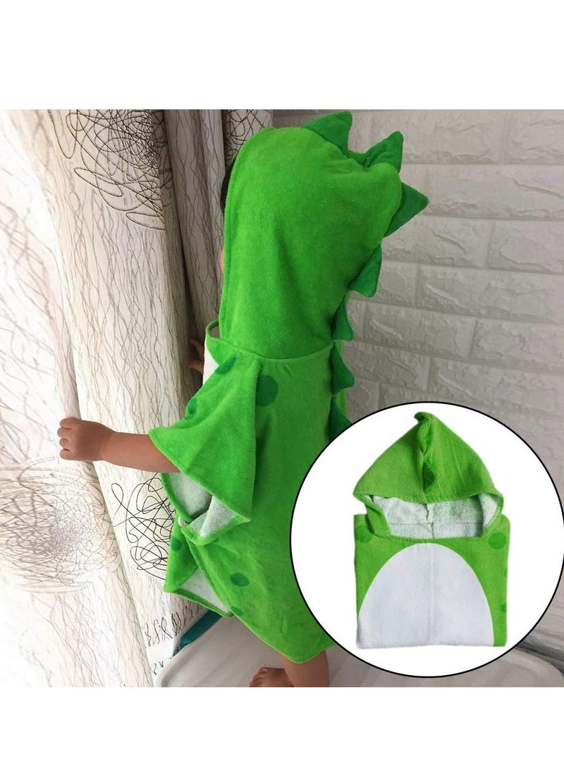 Bebiland Hooded Baby Towels, Cotton Dinosaur Pattern, Cute Bath Towel Kids Robe, Beach Swimming Hooded Poncho for Babies Boys Girls (Green Dinosaur)  - Image 5