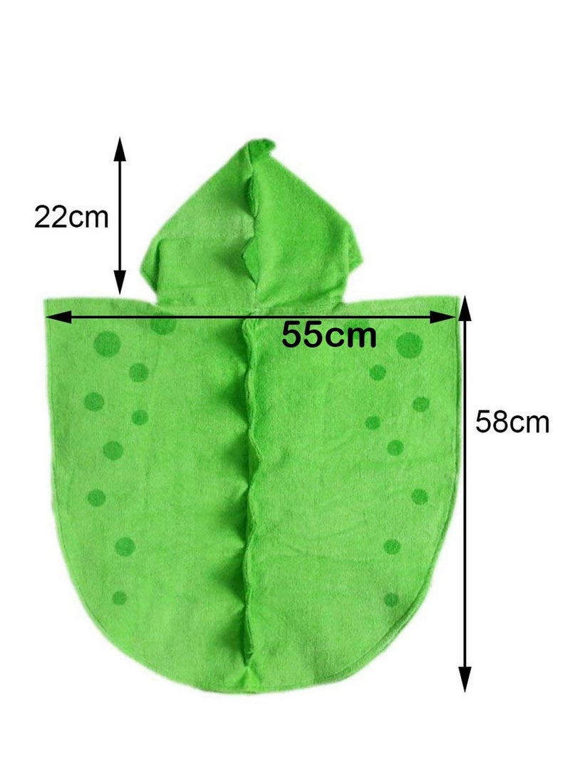 Bebiland Hooded Baby Towels, Cotton Dinosaur Pattern, Cute Bath Towel Kids Robe, Beach Swimming Hooded Poncho for Babies Boys Girls (Green Dinosaur)  - Image 2