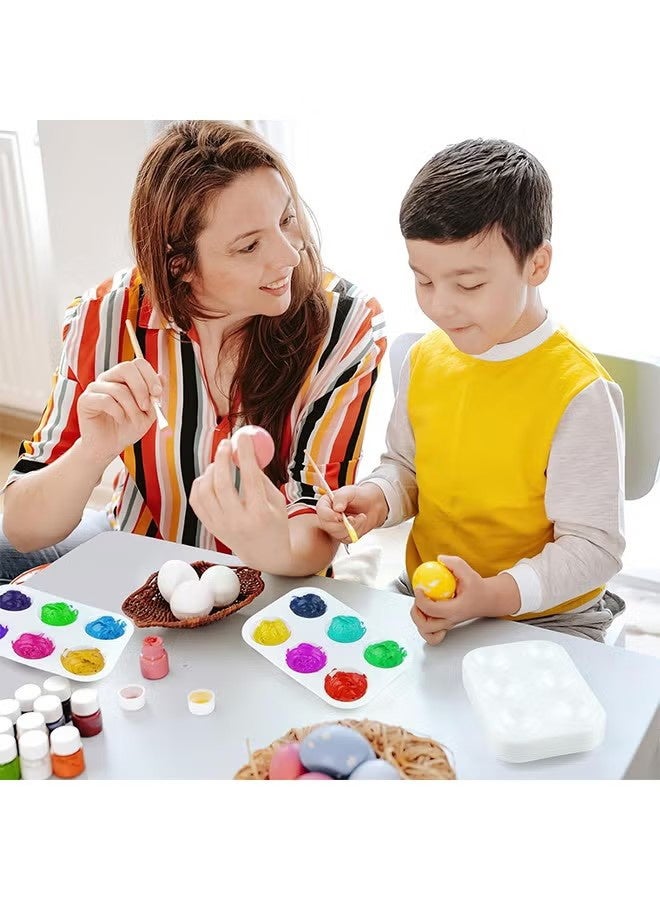 YJ 5 PCS White Plastic Paint Palette 6 Well Watercolor Palette Rectangular Paint Tray Palette Paint Holder Tray Paint Mixing Palette Bulk For Kids Student Adult DIY Craft Art Acrylic Painting - Image 5