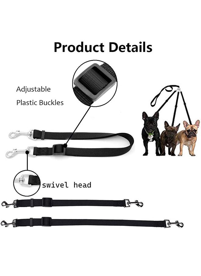 Depend 3 In 1 Dog Leashes, With Adjustable Detachable Coupler, Durable Strong Nylon Long Line Dog Leads, Anti-Pull Dog Leash, For Three Dogs Walking Hiking (Black)  - Image 2